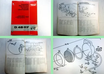 Deutz D 4807 Traktor Schlepper Ersatzteilliste Ersatzteilkatalog Parts List 1980