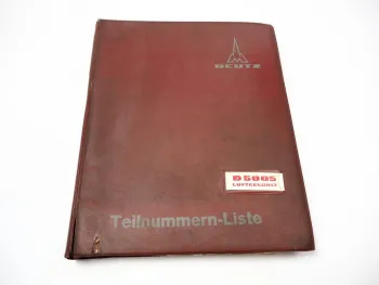 Deutz D 5005 Schlepper Ersatzteilliste Teilenummernliste 1968 - 70 TN1145-1