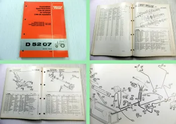 Deutz D 5207 Traktor Schlepper Ersatzteilliste Spare Parts Book 1980