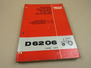 Deutz D 6206 D6206 Traktor Ersatzteilliste Parts List Ersatzteilkatalog 1980