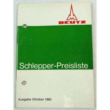 Deutz D15 D2505 D3005 D4005 D4505 D5005 D5505 D8005 Schlepper Preisliste 10/1965