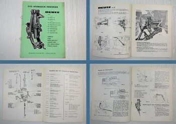 Deutz D15 S&S Hebewerk TM20750 Anbau Bedienungsanleitung Ersatzteilliste 1959