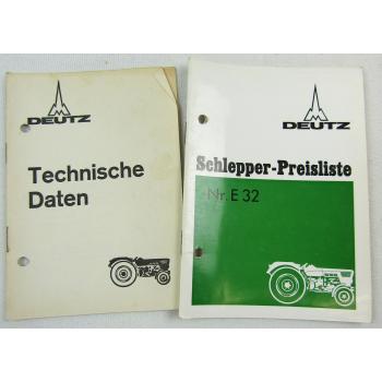 Deutz D2506 3006 4006 5006 6006 - 13006 A Schlepper Preisliste +Tech. Daten 1972