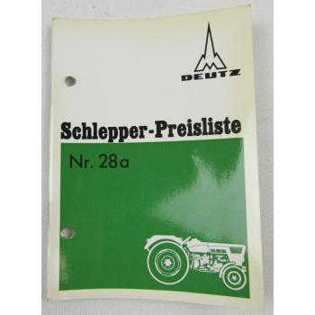 Deutz D2506 D3006 D4006 D5006 D6006 D7506 D9006 A Schlepper Preisliste ab 7/1969