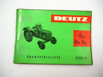 Deutz D25.2 D30 D30S Schlepper Traktor Ersatzteilliste Spare Parts List 1964