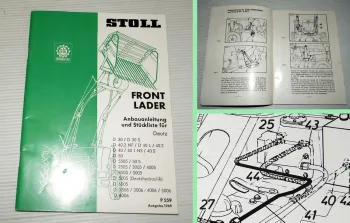 Deutz D30 D30S D40 D50 D3005 - D5505 06er Stoll Frontlader Anbauanleitung 1969