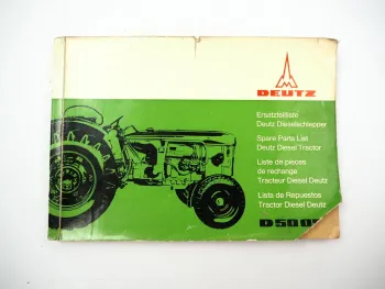 Deutz D5005 Schlepper Ersatzteilliste Parts List Ersatzteilkatalog 1966