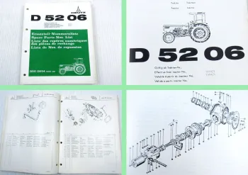 Deutz D5206 Traktor Ersatzteilliste 1975 Parts List
