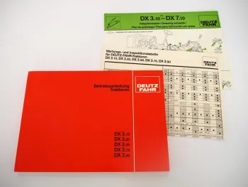 Deutz DX 3.10 3.30 3.50 3.70 3.90 Traktor Betriebsanleitung Bedienung 1984