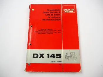 Deutz DX145 Traktor Schlepper Ersatzteilliste Ersatzteilkatalog 1981