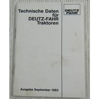Deutz DX4.30 - 8.30 DX55V Intrac 2004 D2807-D7807 + Allrad Technische Daten 1983
