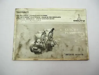 Deutz F1L F2L 511 W Motor Ersatzteilliste Bildkatalog Parts List 1980