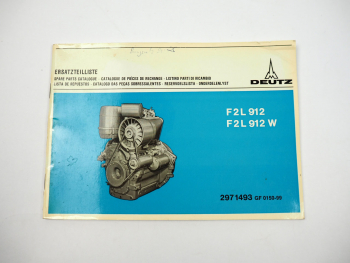Deutz F2L 912 F2L 912W Motor Bildkatalog Ersatzteilliste Ersatzteilkatalog 1975
