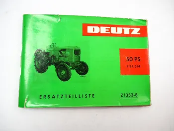 Deutz F3L 514 Schlepper 50 PS Ersatzteilliste Spare Parts List 1965