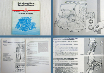 Deutz F3L F4L F5L F6L 912 912W Motor Betriebsanleitung Operation Manual 1986