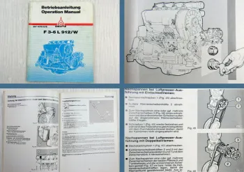 Deutz F3L F4L F5L F6L 912 912W Motor Betriebsanleitung Operation Manual 1986