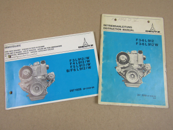 Deutz F3L F4L F5L F6L 912 W Motor Betriebsanleitung 1980 Ersatzteilliste 1977