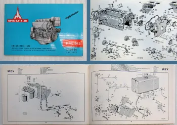 Deutz F4L 912 Ersatzteilliste Ersatzteilkatalog Parts Catalogue 1969