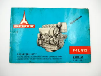 Deutz F4L 912 Motor Ersatzteilliste Bildkatalog Ersatzteilkatalog 1968