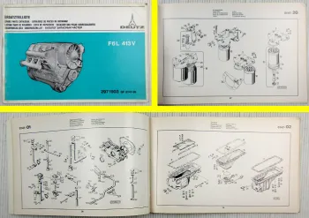 Deutz F6L 413V Motor Ersatzteilliste Ersatzteil-Bildkatalog Parts List 05/1978