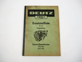 Deutz F6L 614, A6L 614 Motor Ersatzteilliste 1957