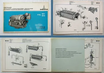 Deutz F6L 911, F6L 912 Ersatzteilliste Parts List 1971
