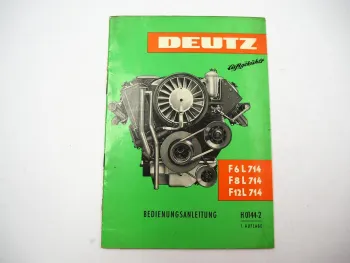 Deutz F6L F8L F12L 714 Motor Betriebsanleitung Bedienung Wartung Pflege