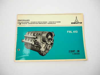 Deutz F8L 413 Motor Ersatzteilliste Bildkatalog Spare Parts List 1971
