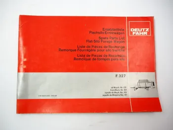 Deutz Fahr F327 Flachsilo Erntewagen Ersatzteilliste Spare Parts List 1980