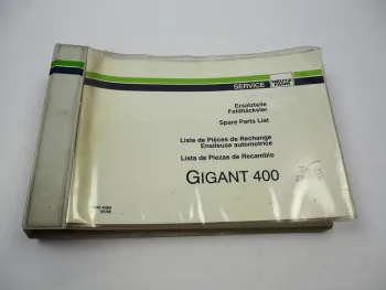 Deutz Fahr Gigant 400 Feldhäcksler Ersatzteilliste Spare Parts List 1998