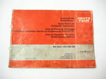 Deutz Fahr KH500 DN Kreiselheuer Ersatzteilliste Spare Parts List 1981