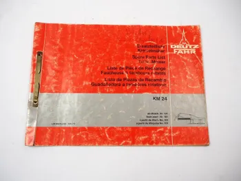 Deutz Fahr KM24 Kreiselmäher Ersatzteilliste Spare Parts List 1979