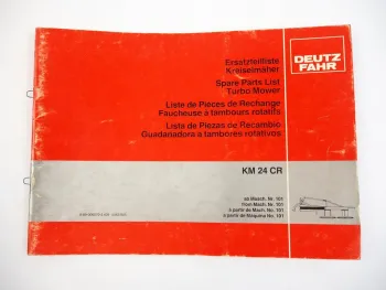 Deutz Fahr KM24CR Kreiselmäher Ersatzteilliste Spare Parts List 1980