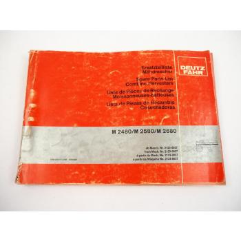 Deutz Fahr M 2480 2580 2680 Mähdrescher Ersatzteilliste Spare Parts List 1980