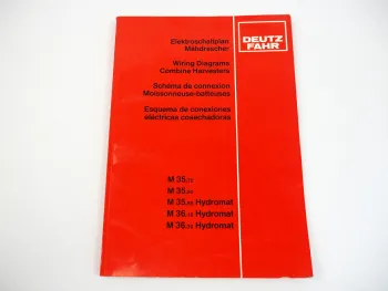 Deutz Fahr M 35.70 35.80 35.80H 36.10H 36.30H Mähdrescher Elektroschaltplan 1986