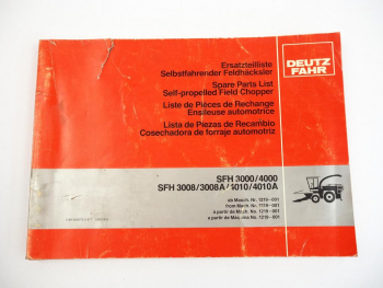 Deutz Fahr SFH 3000 3008 4000 4010 A Feldhäcksler Ersatzteilliste Parts List1981