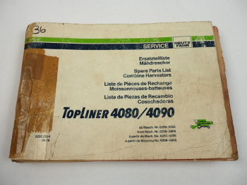 Deutz Fahr Topliner 4080 4090 Mähdrescher Ersatzteilliste Spare Parts List 1996