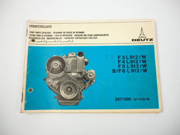 Deutz FL 912 W Ersatzteilliste 1978 Spare Parts List Ersatzteilkatalog