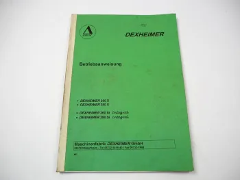 Dexheimer 360 380 S Si Integral Traktor Betriebsanleitung Bedienung 1997