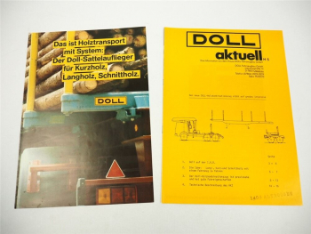 Doll Fahrzeugbau Oppenau Aufbauten für LKW Holztransport 2x Prospekt 1982