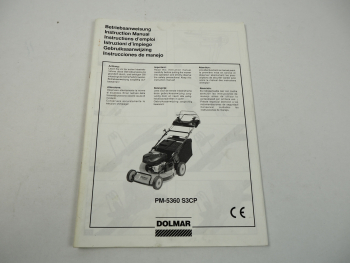 Dolmar PM-5360 S3CP Betriebsanleitung Instruction Manual 2001