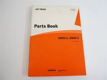 Doosan D 80 90 S-5 Lift Truck Parts list book Ersatzteilliste 2008