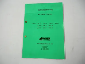 Dücker UM 19 23 27 30 Uni Mäher Betriebsanleitung Ersatzteilliste 1994/99