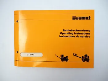 Duomat DT200 Walze Bedienungsanleitung Operating instructions 1984