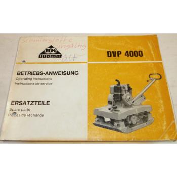 Duomat DVP4000 Ersatzteilliste Parts List Pieces de rechange ca 1974