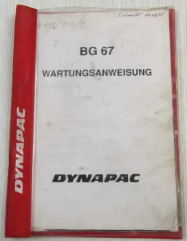 Dynapac BGD67 Doppelglättmaschine Wartungsanweisung Ersatzteilliste Parts List