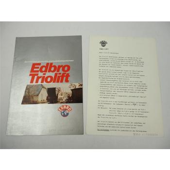 Edbro Triolift Absetzkipper für LKW Prospekt 1970er J. Holland