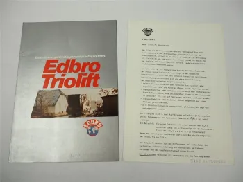 Edbro Triolift Absetzkipper für LKW Prospekt 1970er J. Holland