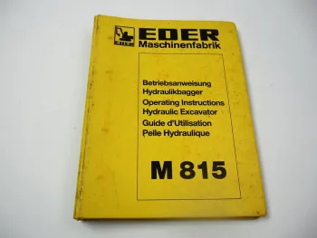 Eder M815 Hydraulikbagger Betriebsanleitung Bedienung Wartung