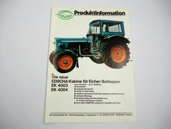 Edscha Kabine EK 4003 4004 für Eicher Schlepper Tiger Mammut Wotan Prospekt